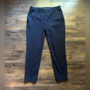 Express Columnist Mid-Rise Ankle Pants | Size 8R | Navy with Black Trim